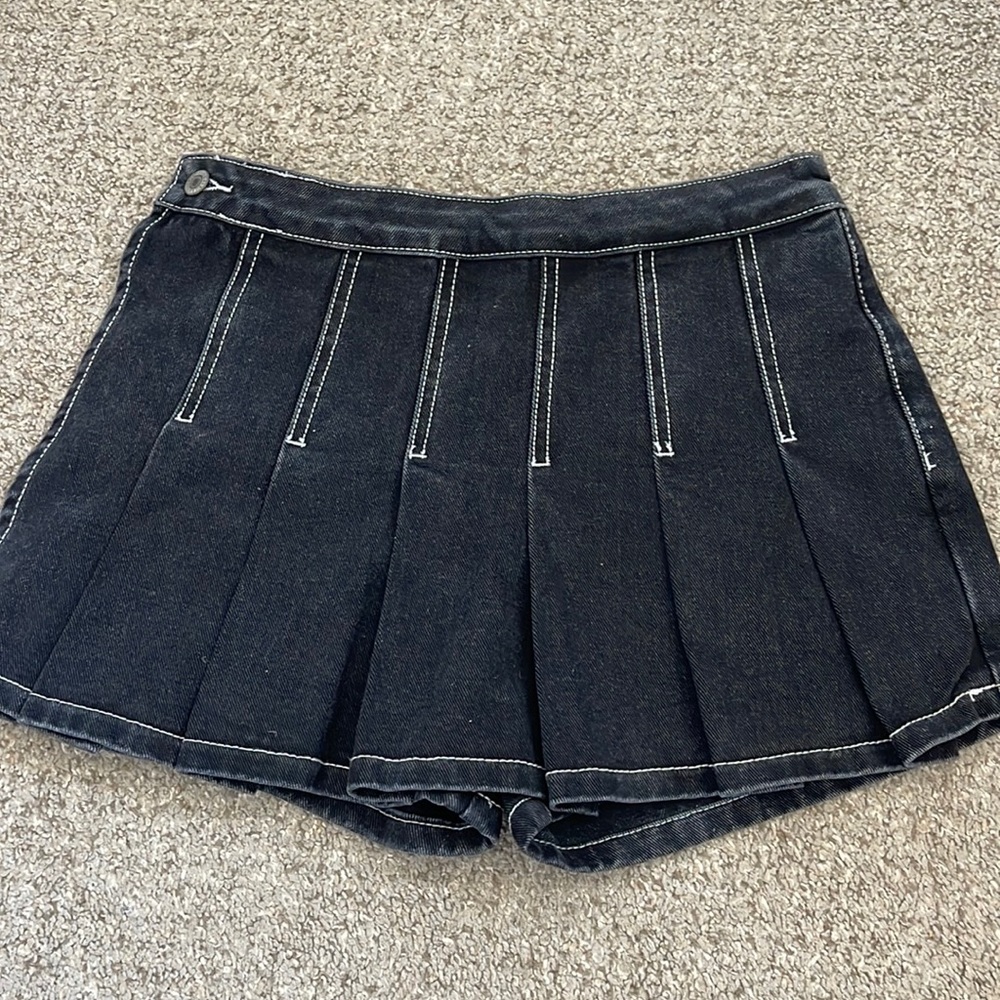 Black jean skort